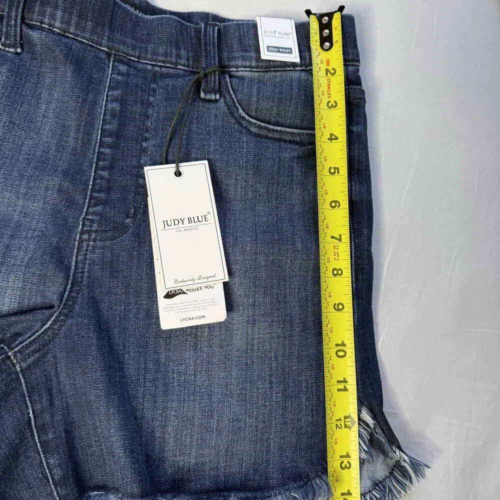 Judy Blue Pull On Shorts Medium Dolphin Hem Elastic High Waist Stretch JB150199 - Picture 5 of 13